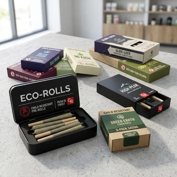 Child Resistant Pre Roll Boxes