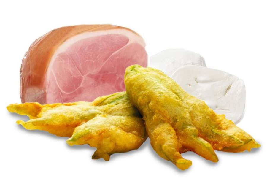 Fiori di Zucca Prosciutto e Mozzarella