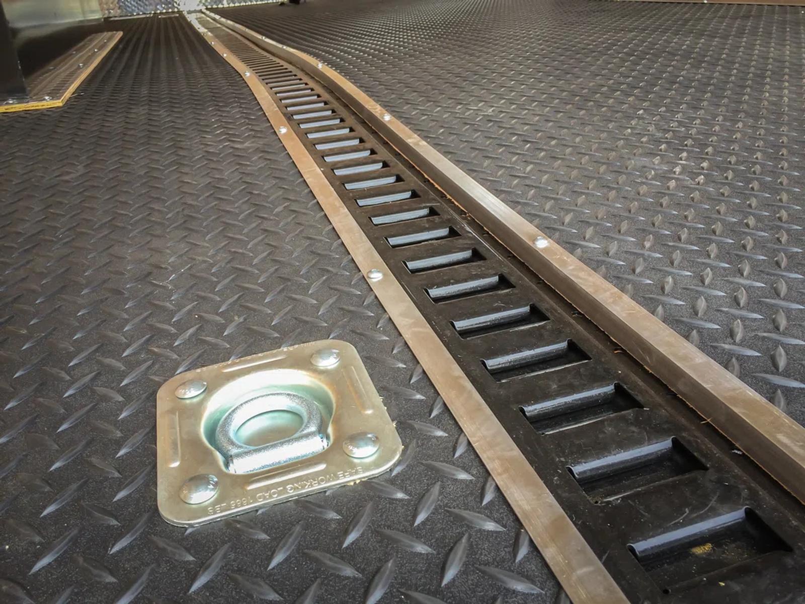 E-Track installed on floor in Interstate enclosed cargo trailer