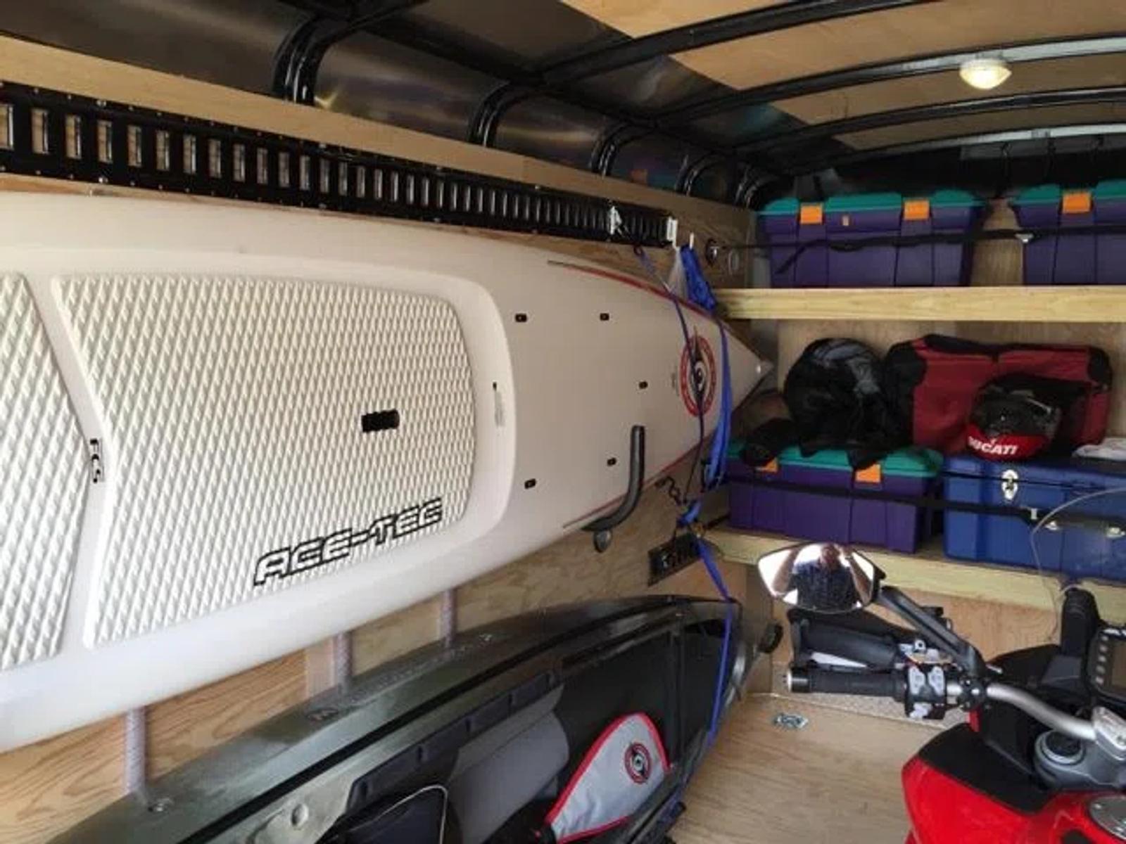 Kayak and other personal items mounted on E-Track