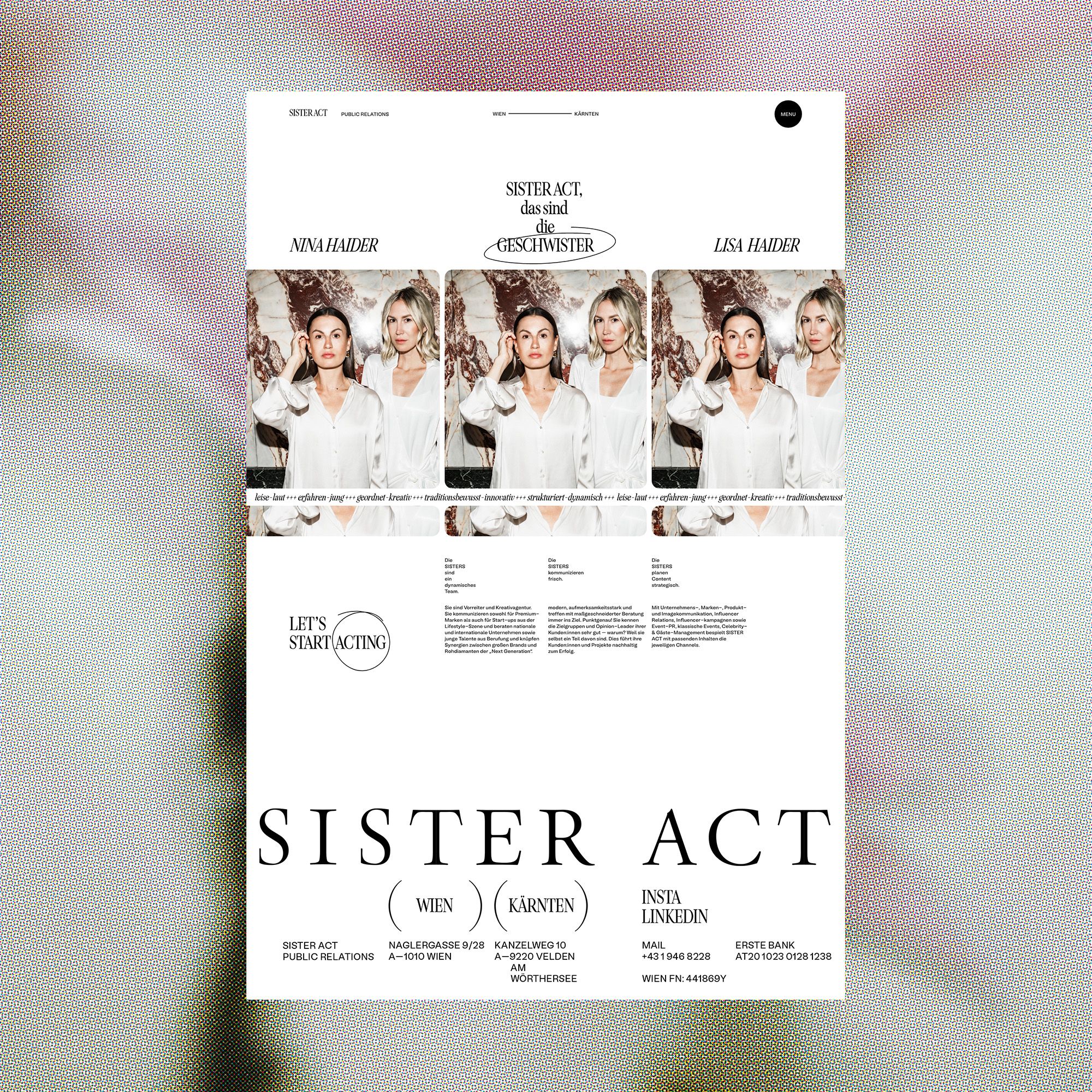 Sister Act Public Relations Branding Website
