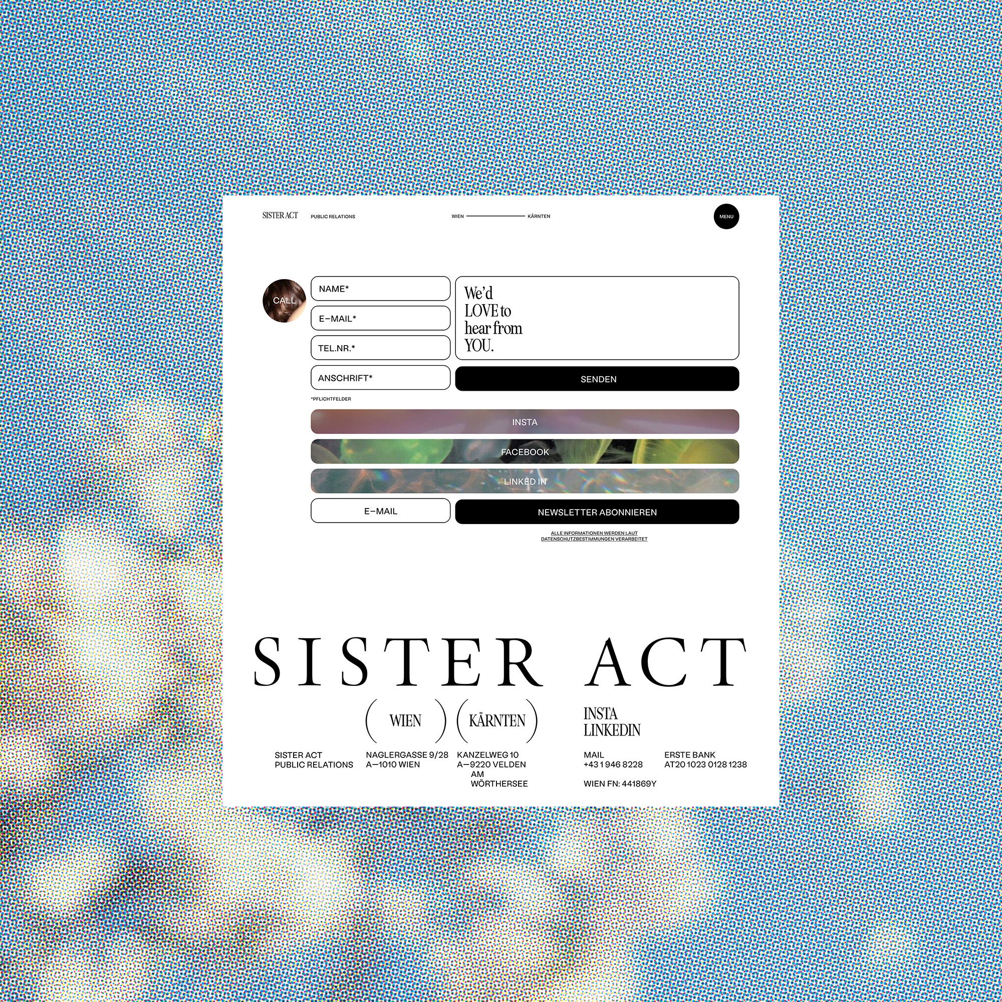 Sister Act Public Relations Branding Website