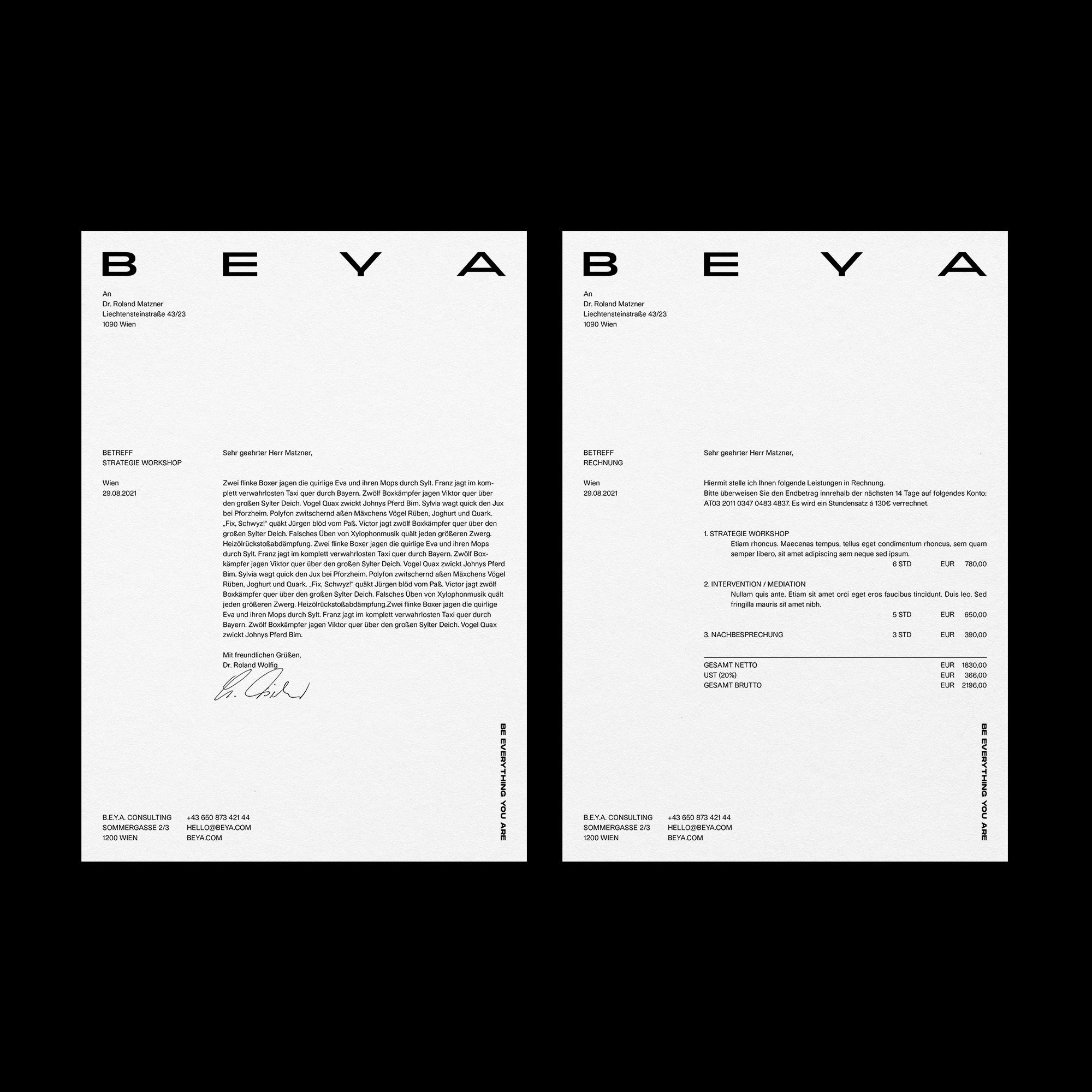 BEYA branding brand identity corporate design agentur wien
