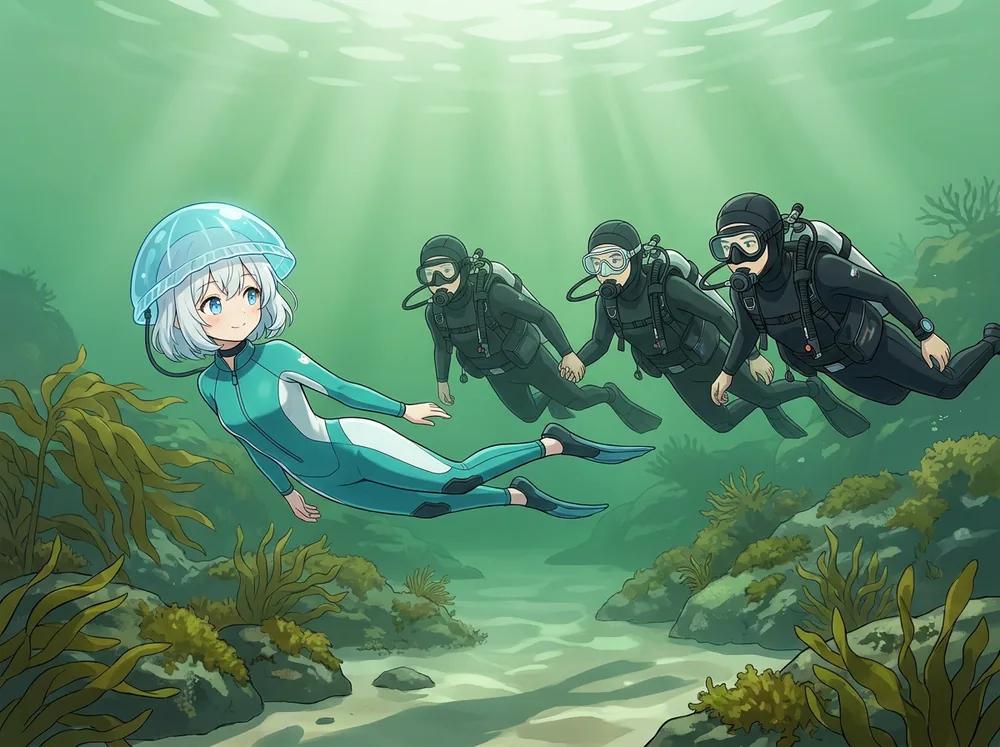 少人数のグループでゆっくり進む三浦のリフレッシュダイビング