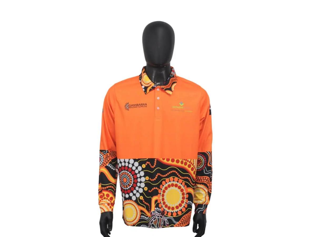 Custom Men’s Sublimation Hi Vis Long Sleeve Polo