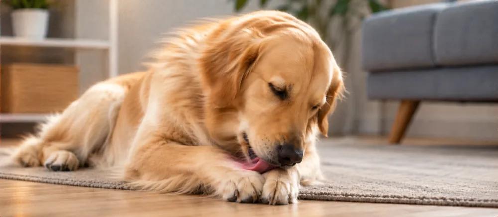 Why does my dog keep licking its paws? by Nuzzy