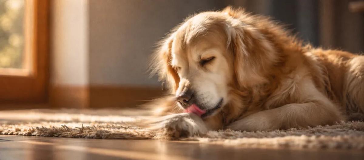 Why does my dog keep licking its paws? by Nuzzy