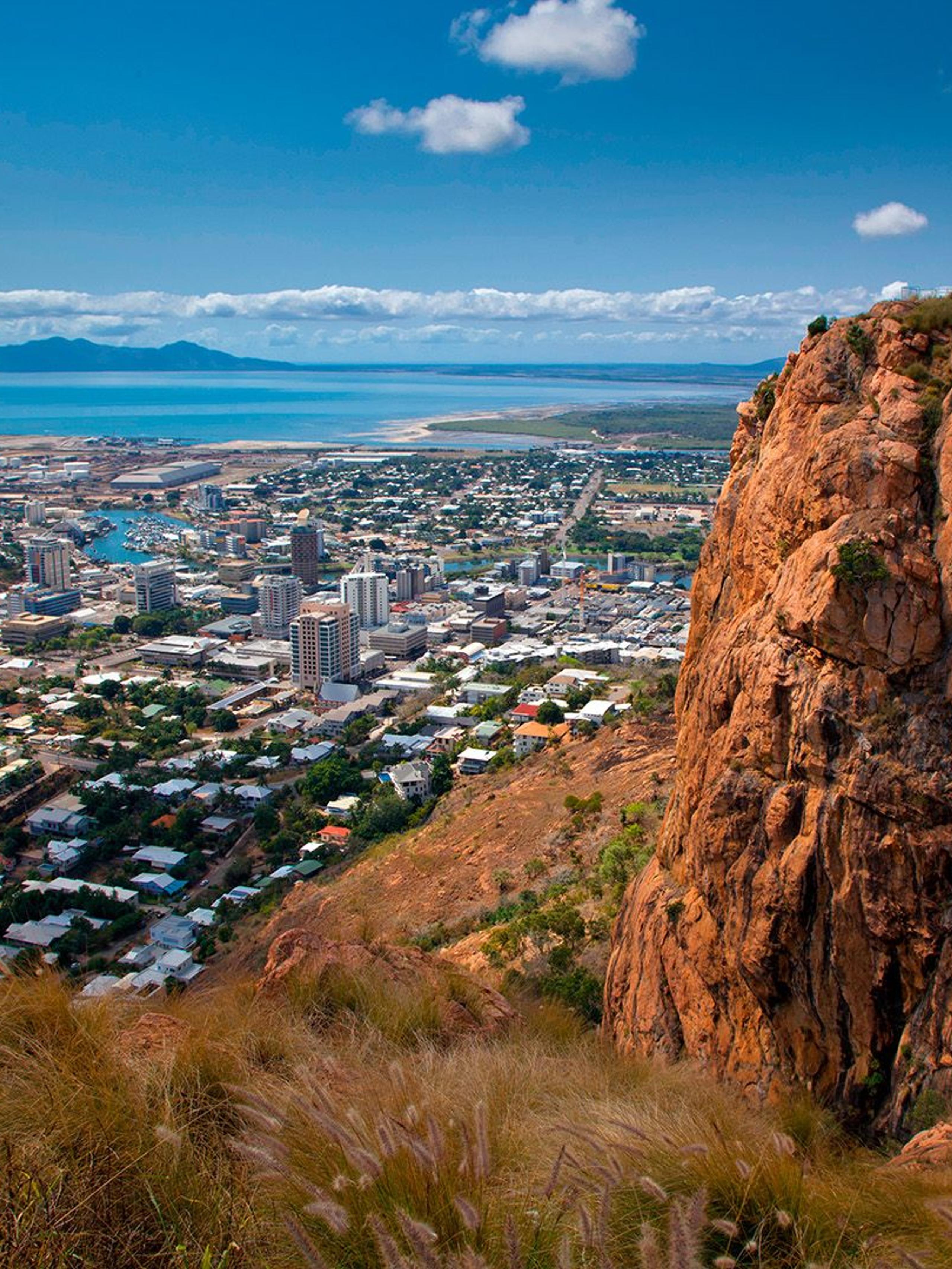 Hillside view with Townsville in the distance