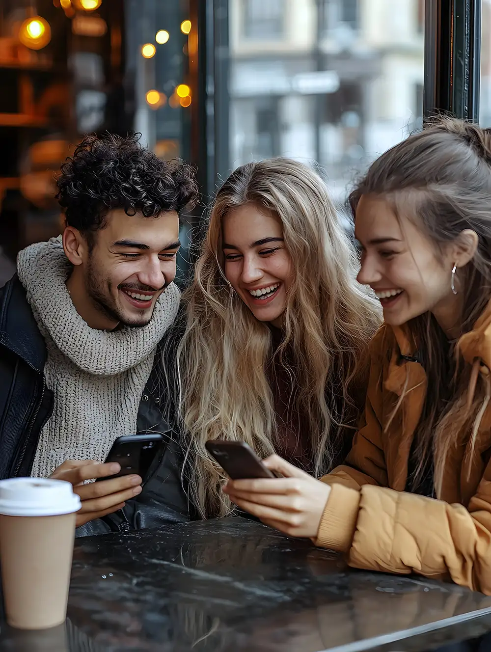 Group of friends having a coffee