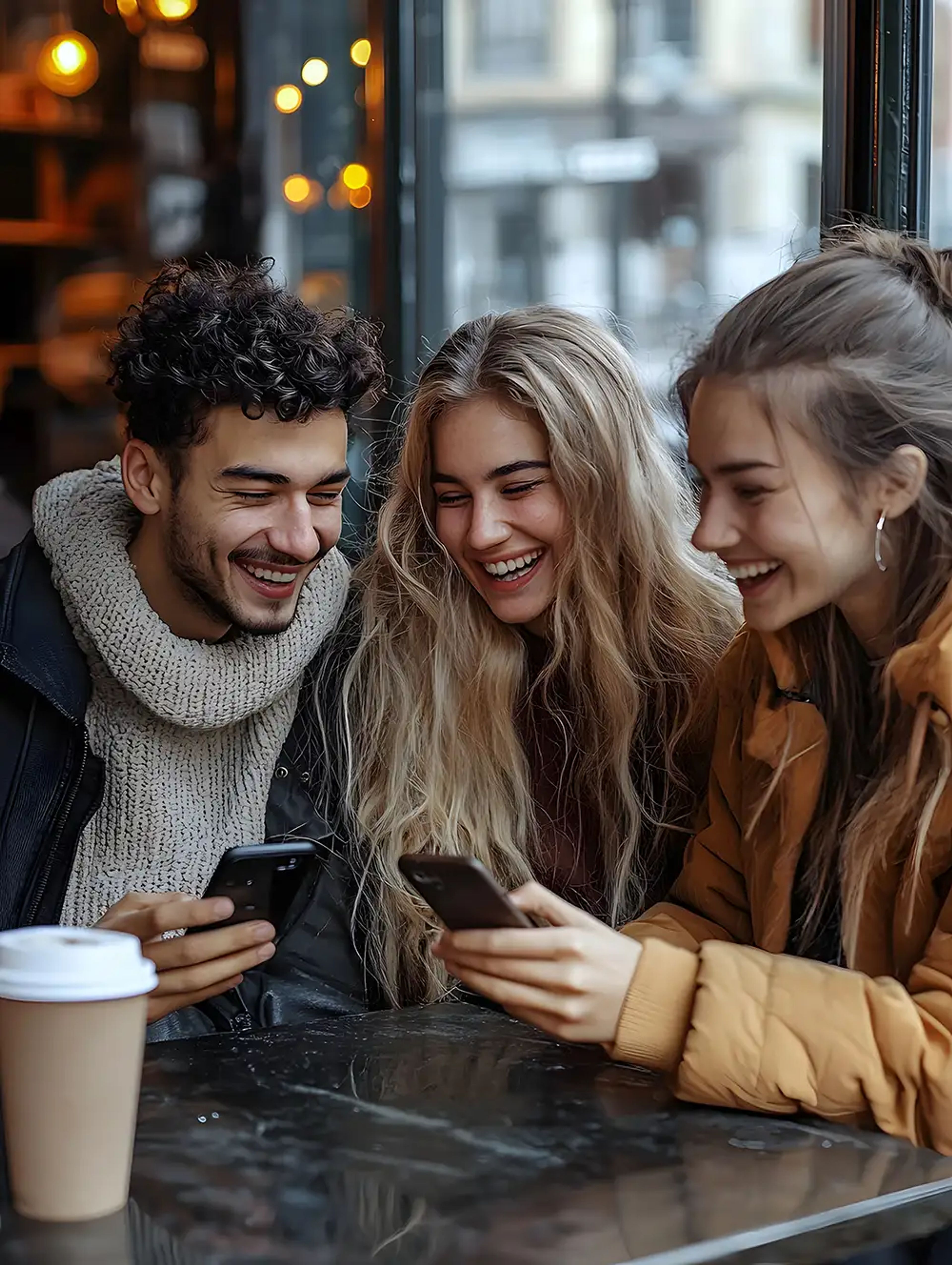 Group of friends having a coffee