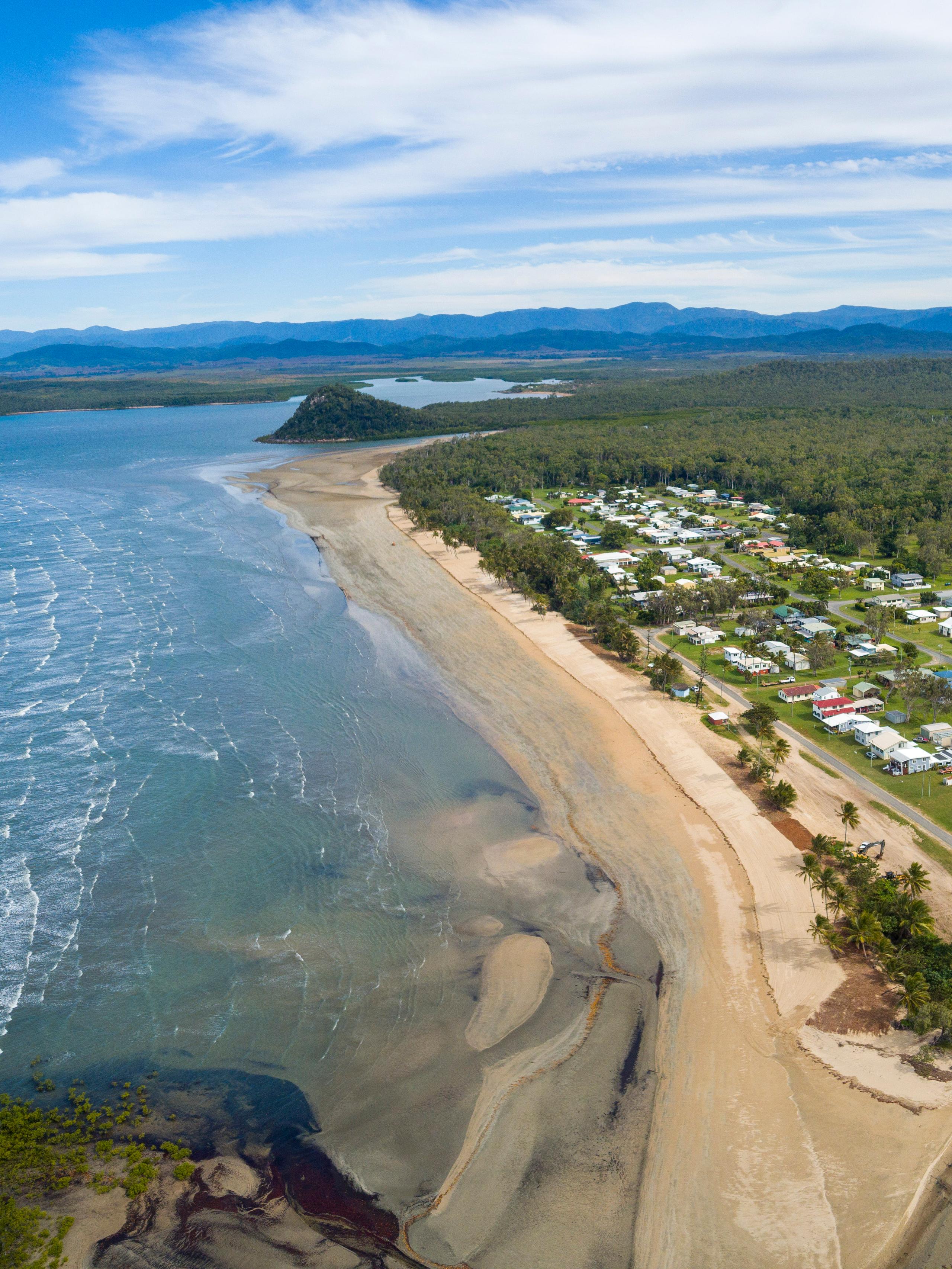 Aerial coastal view of Mackay