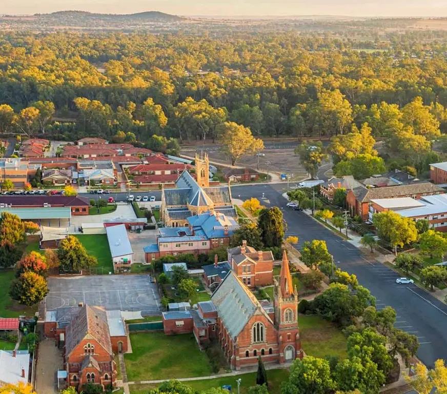 Aerial view over Wagga Wagga