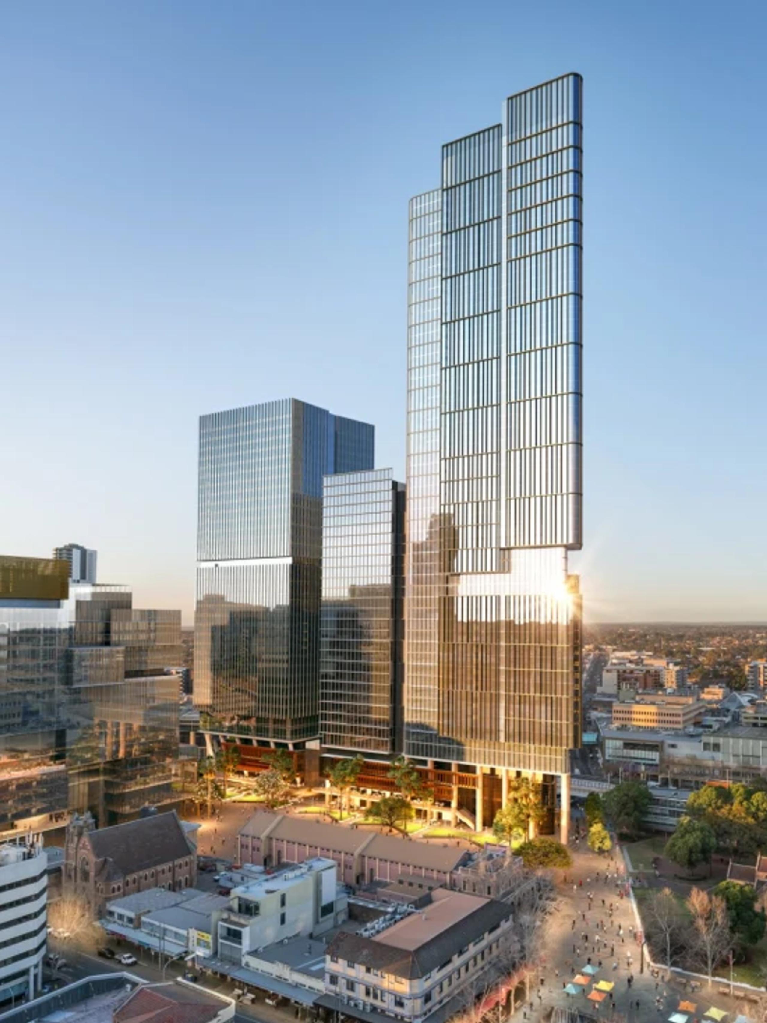 City view of Parramatta with skyscrapers