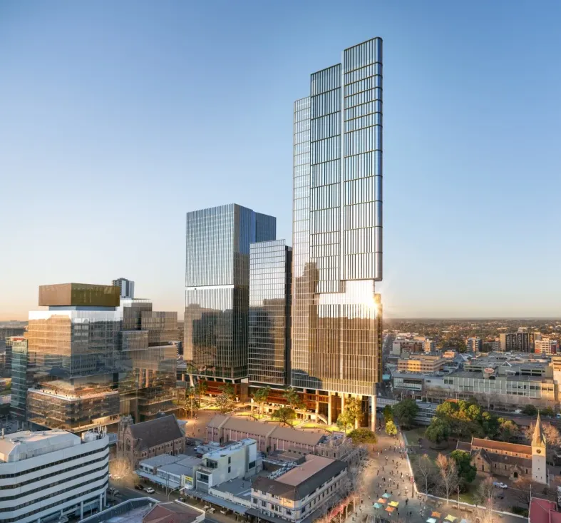 City view of Parramatta with skyscrapers
