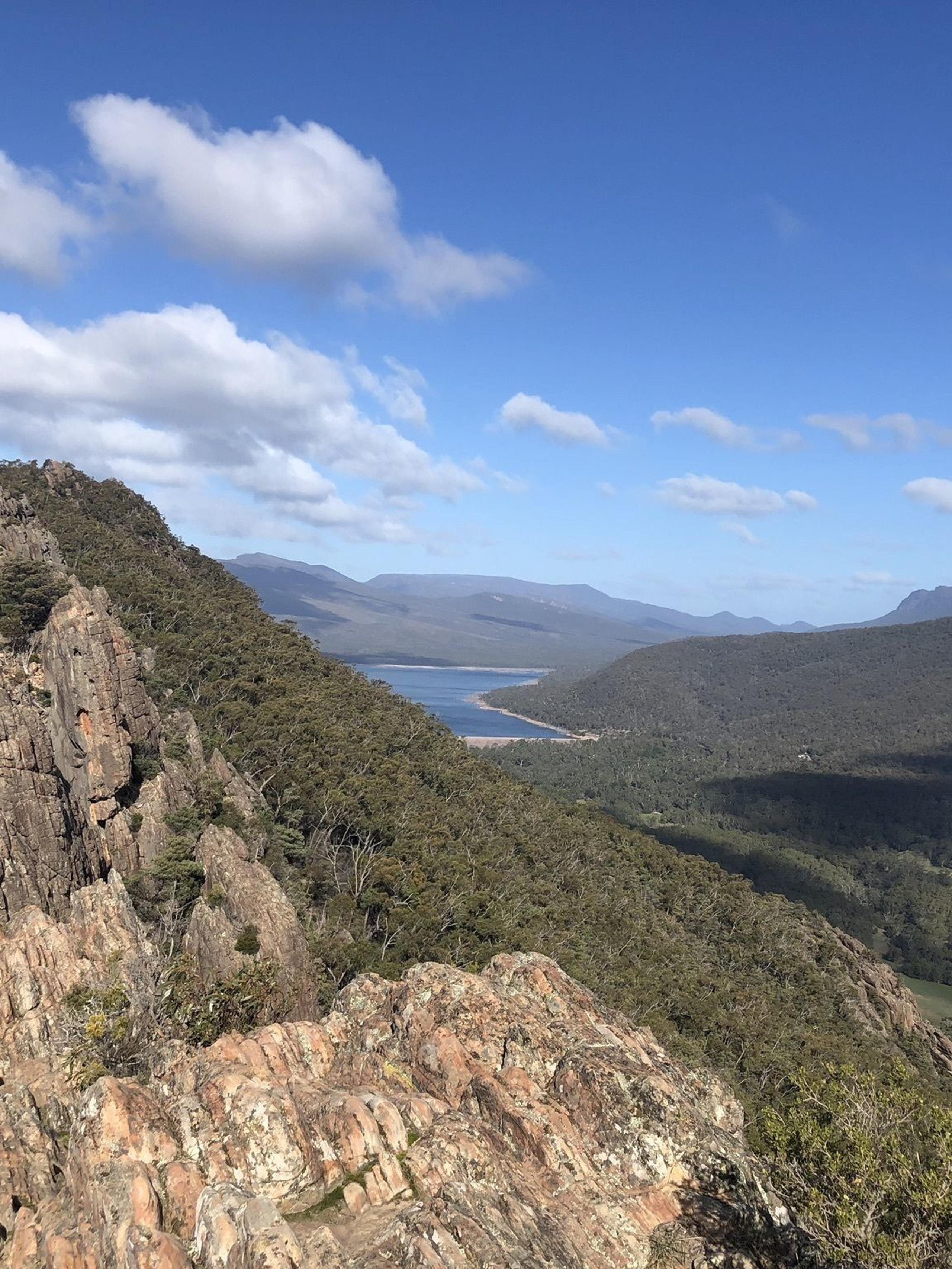 Wild mountain scene with rocky area