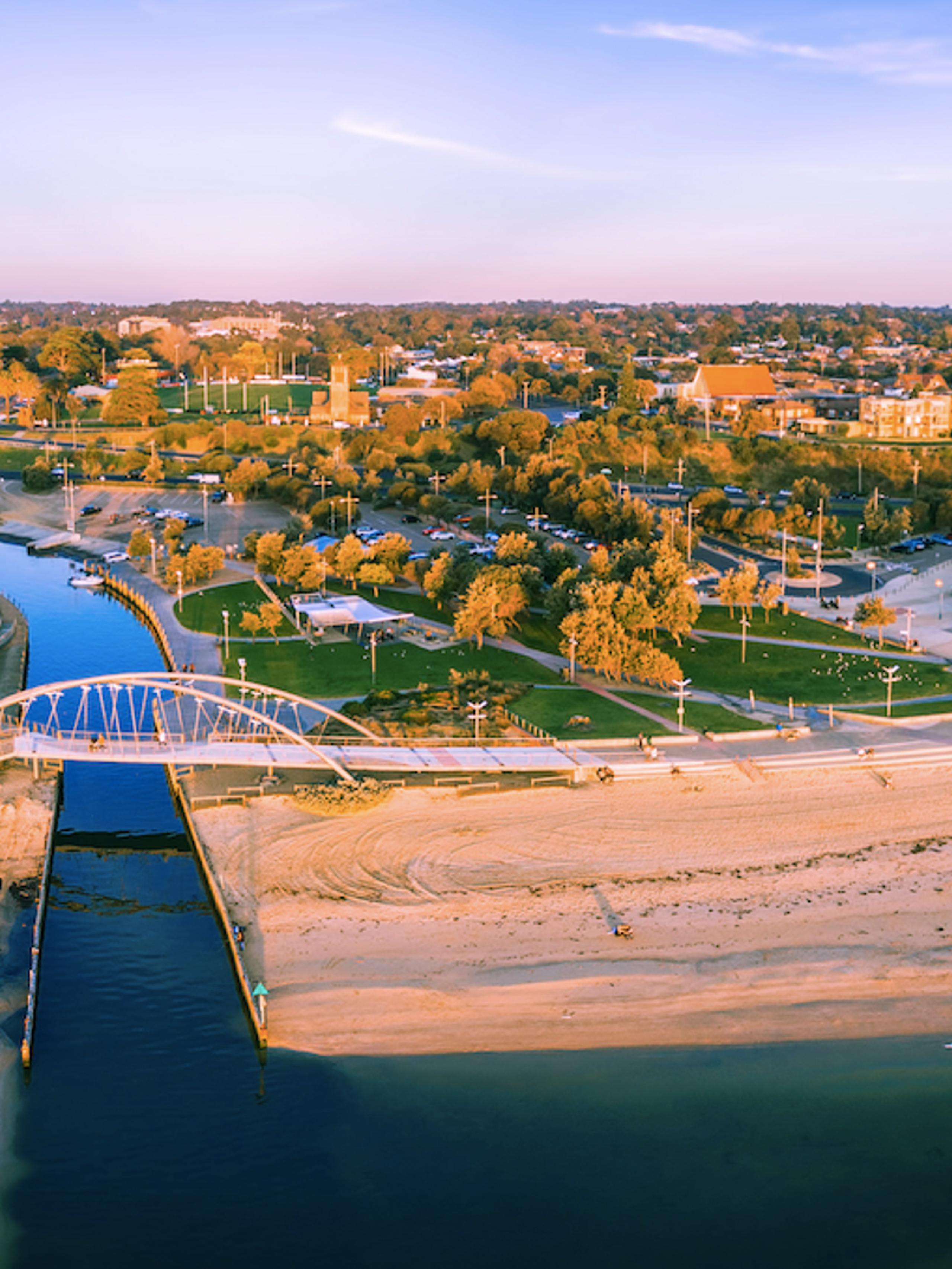 Aerial view over Frankston, Victoria