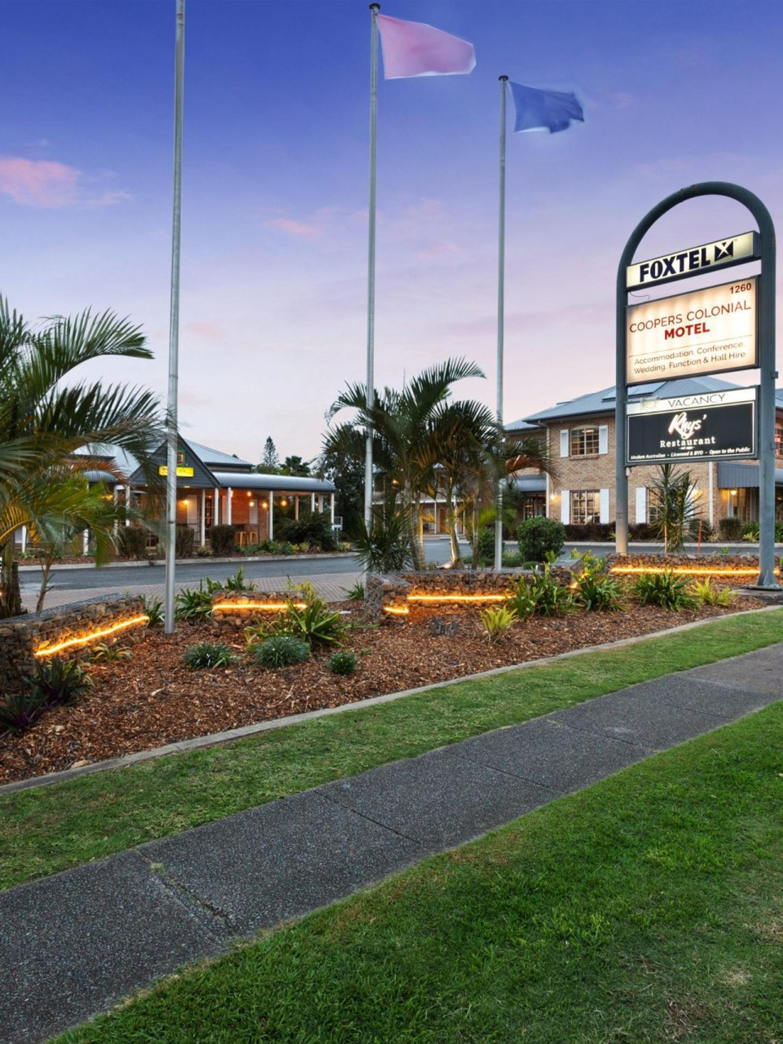 Acacia Ridge scene with flags