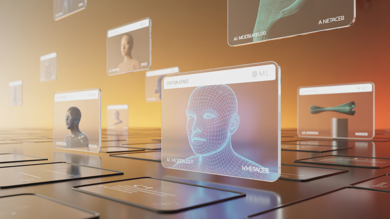  Person viewed from behind constructing a luminous bridge between complex AI model structures and simple, accessible interface elements, representing the streamlined integration of Hugging Face and Gradio for easy AI model demonstrations.