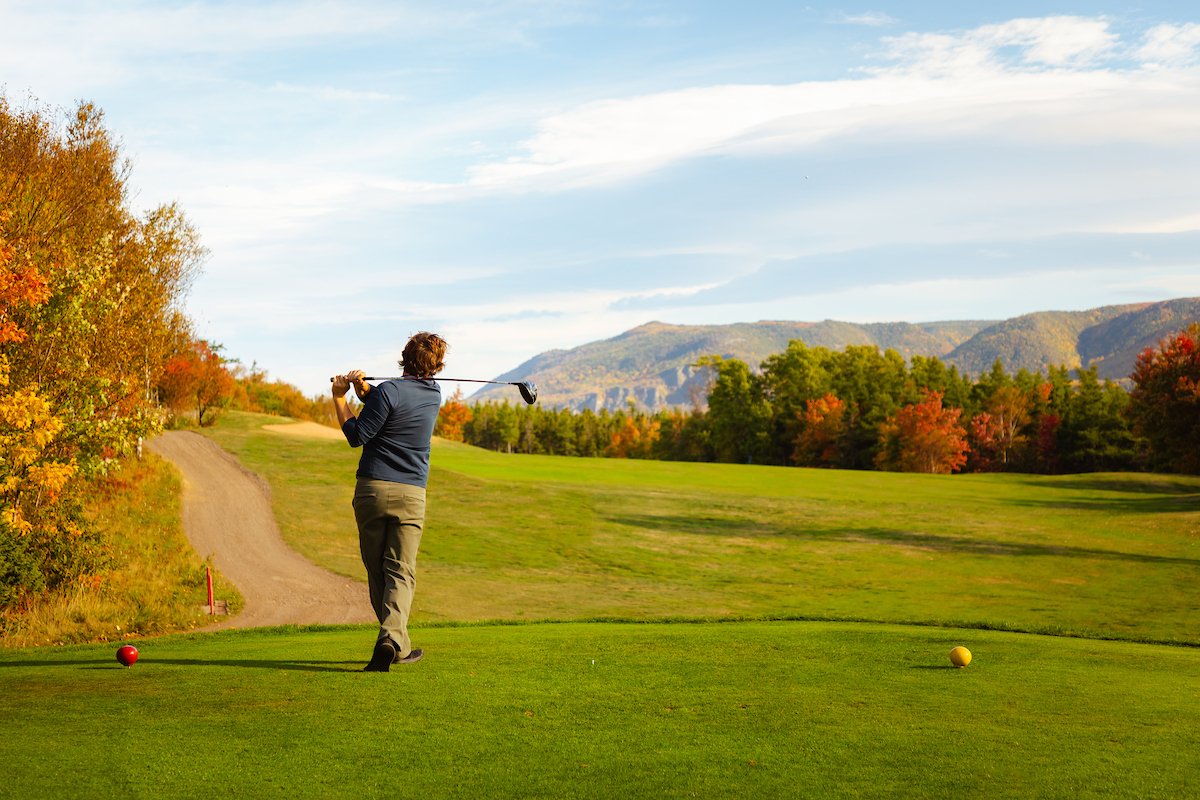 Golfer on the red tee