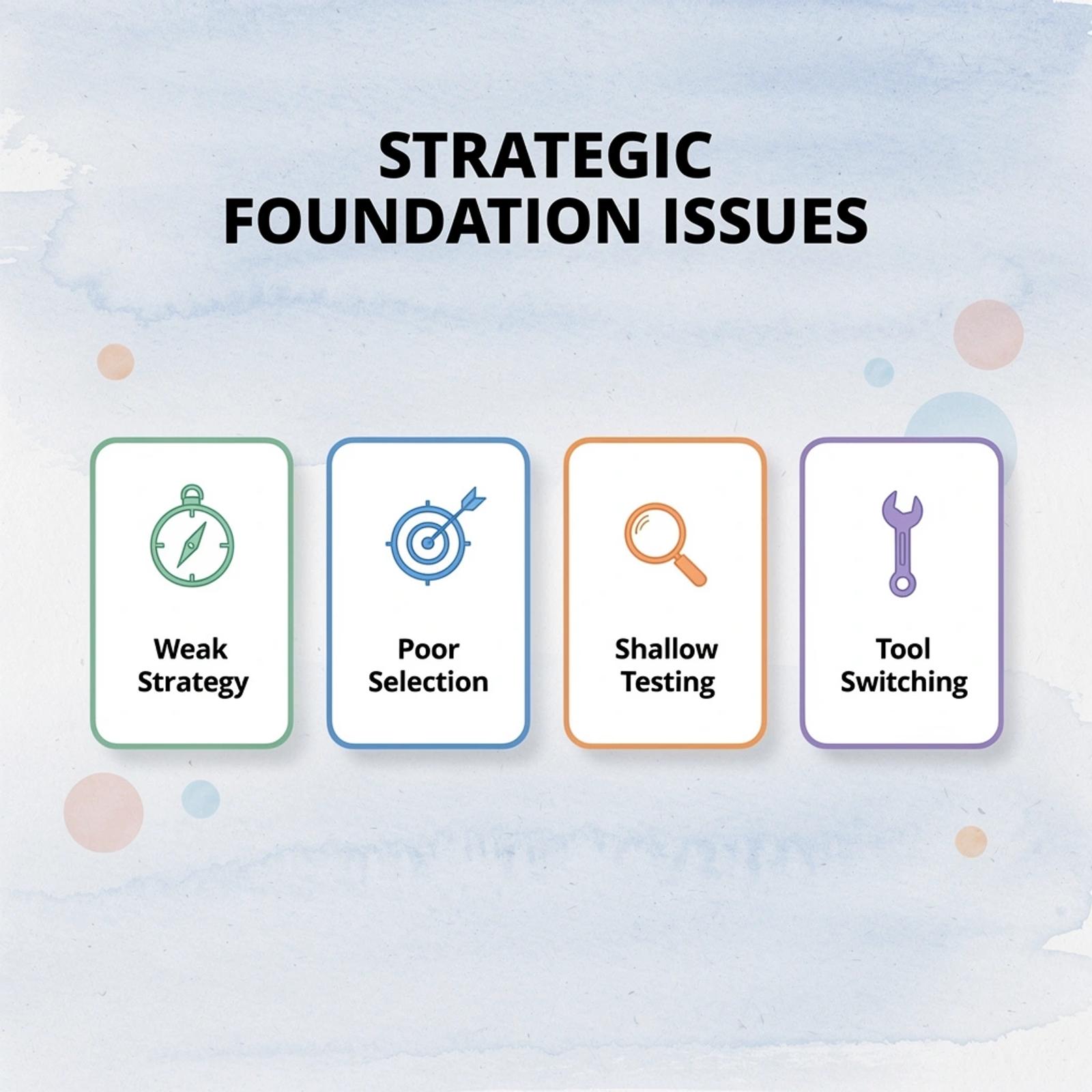 Infographic showing four common strategic foundation issues