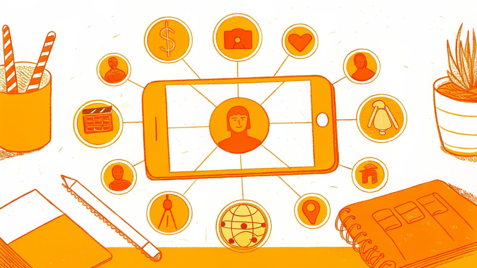 Five pricing factors surrounding a TikTok creator profile icon on a connected hub diagram