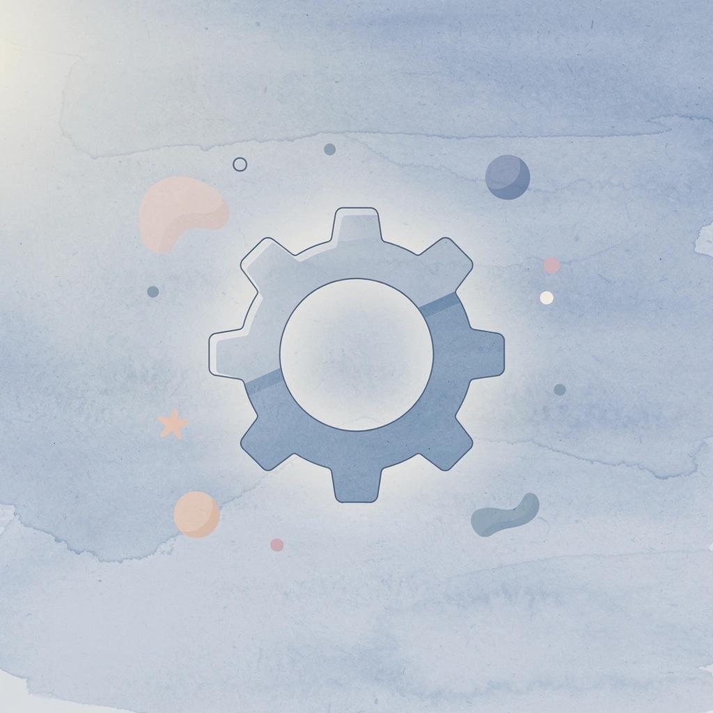 Gear icon representing systematic content creation