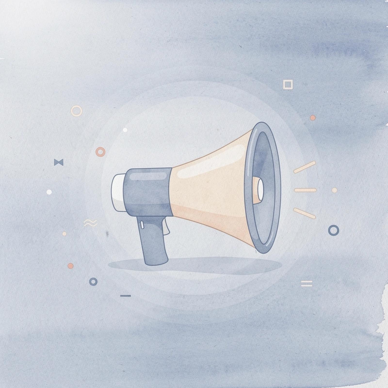 Megaphone icon representing influencer reach and audience communication