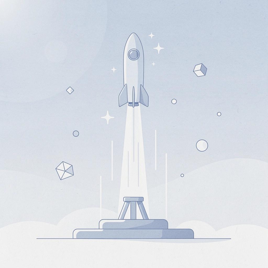 Scene of a creator launching upward, symbolizing earning money at scale