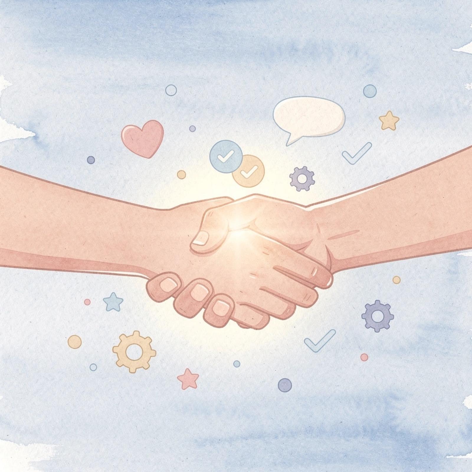 Scene of two hands connecting, representing brand and creator sponsorship partnerships