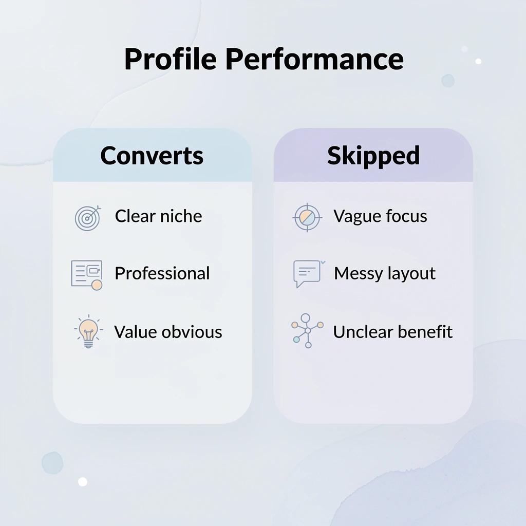 Comparison between converted and skipped profiles