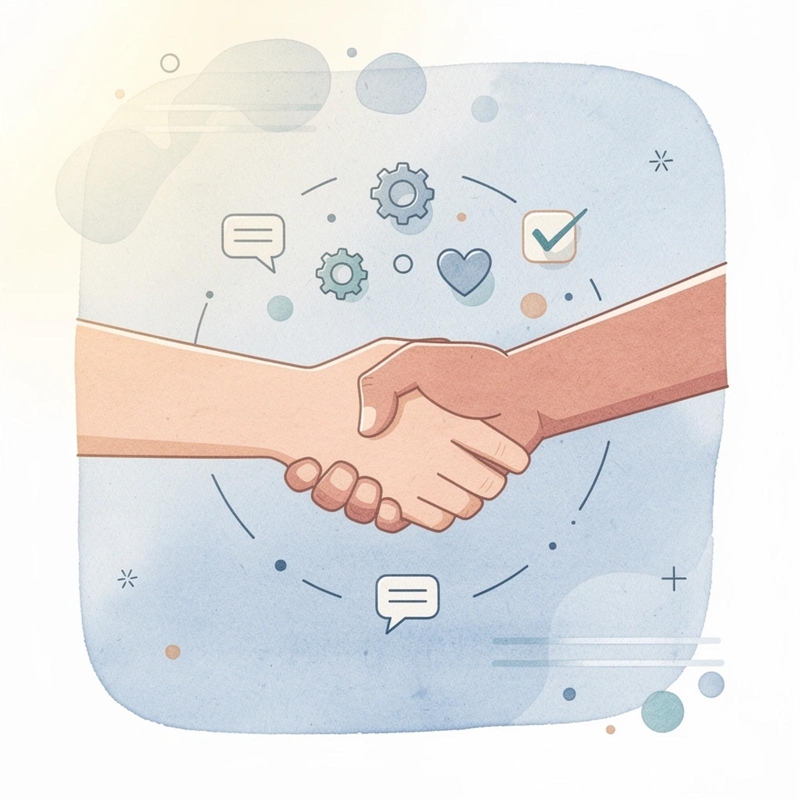 Handshake scene representing performance-based creator partnerships