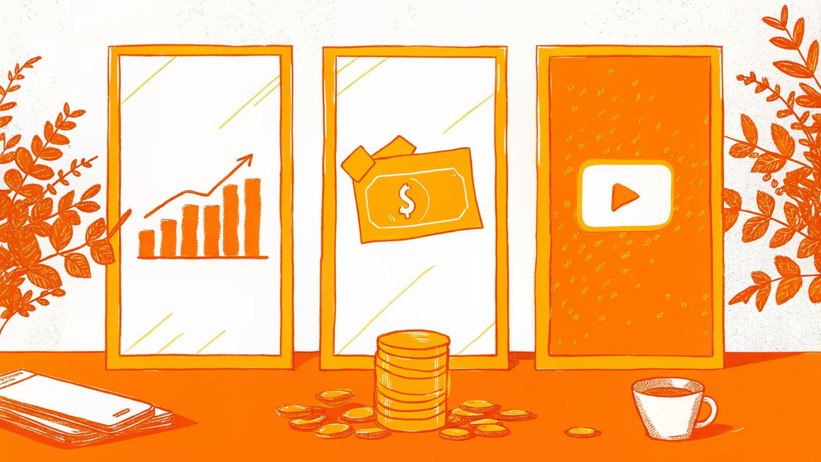 Three TikTok income streams, views, affiliate, and digital product, stacked side by side