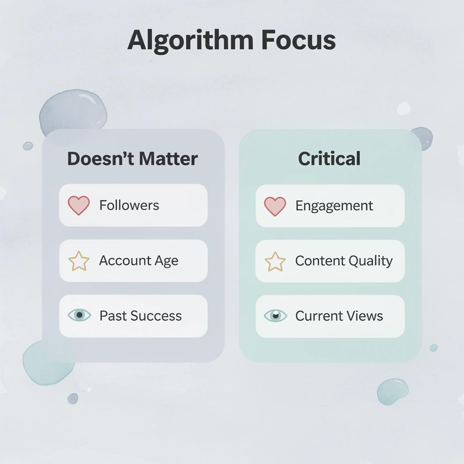 Comparison showing what TikTok algorithm ignores versus prioritizes