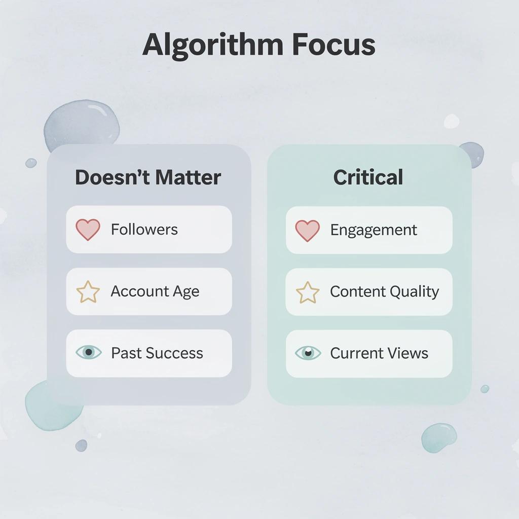 Comparison showing what TikTok algorithm ignores versus prioritizes
