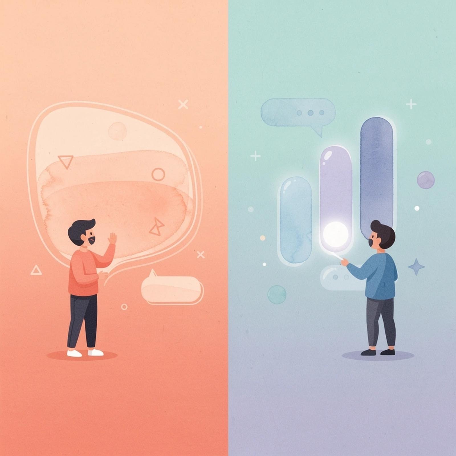 Scene illustration contrasting the appealing appearance of content creation with its difficult reality