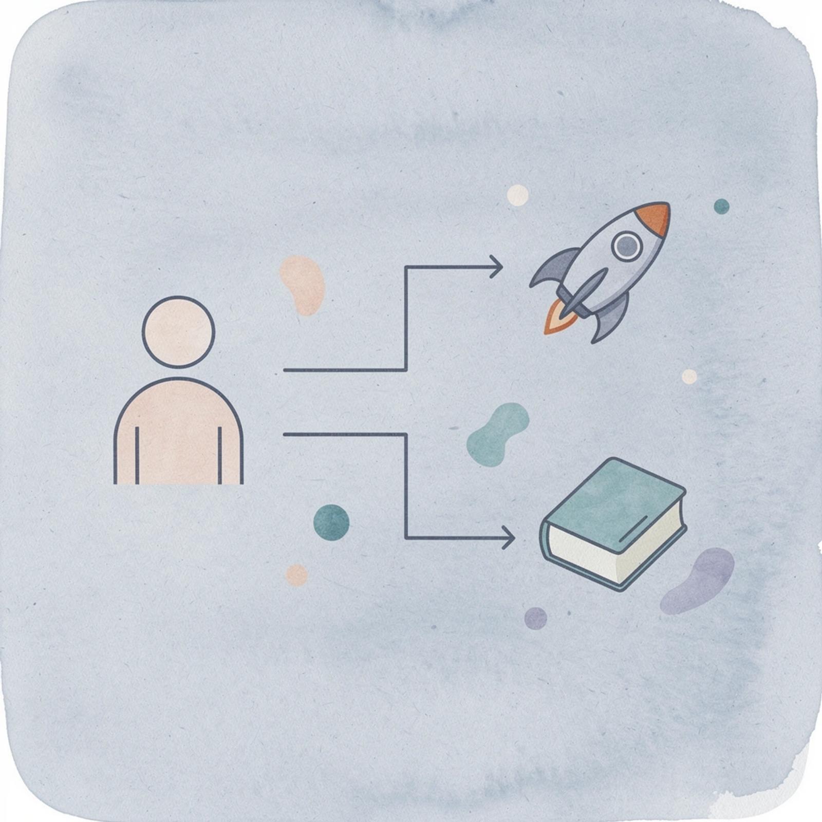 Icon showing single creator splitting into multiple creators