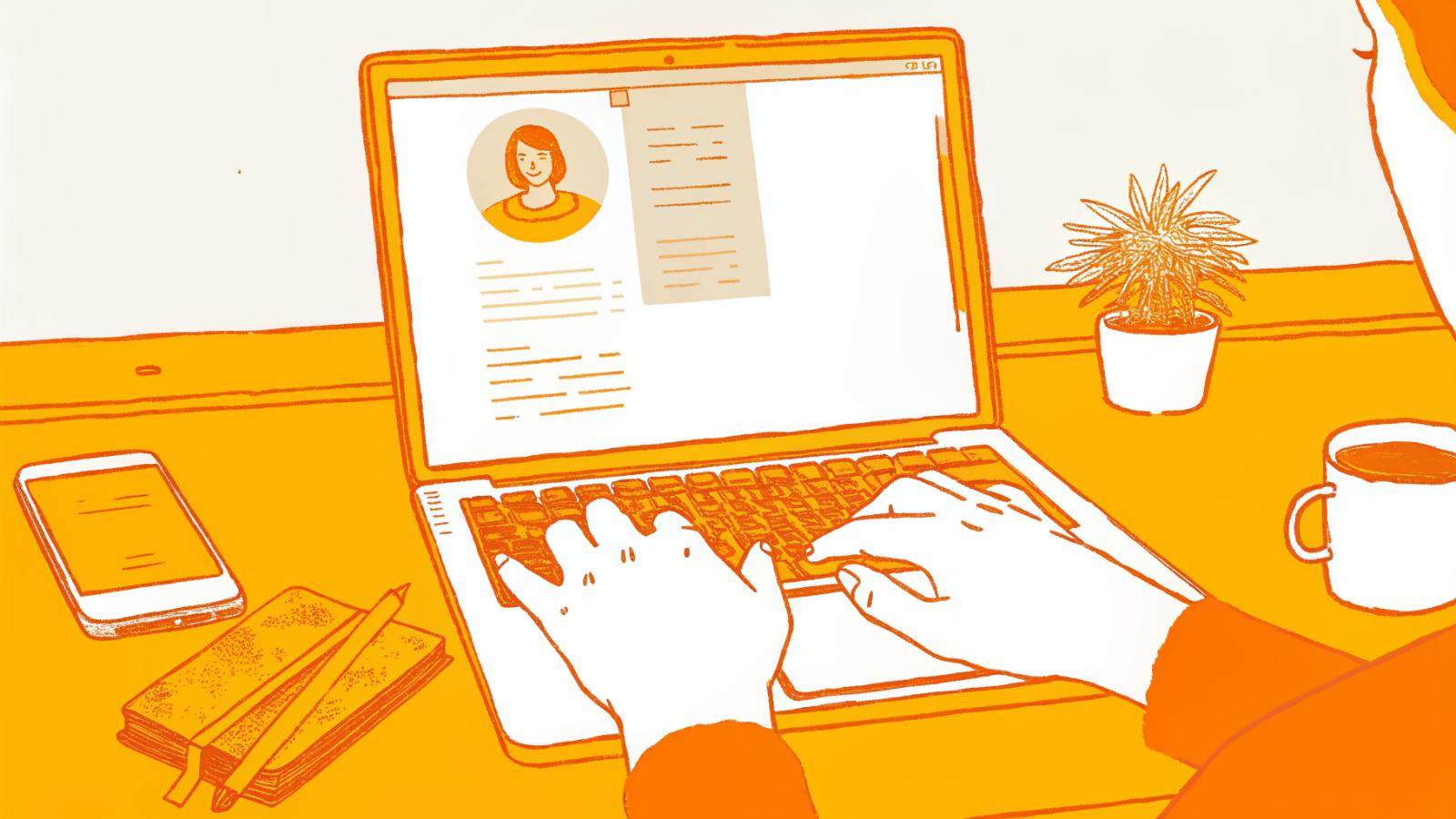 Creator drafting a brand pitch email at a laptop with a structured outreach template