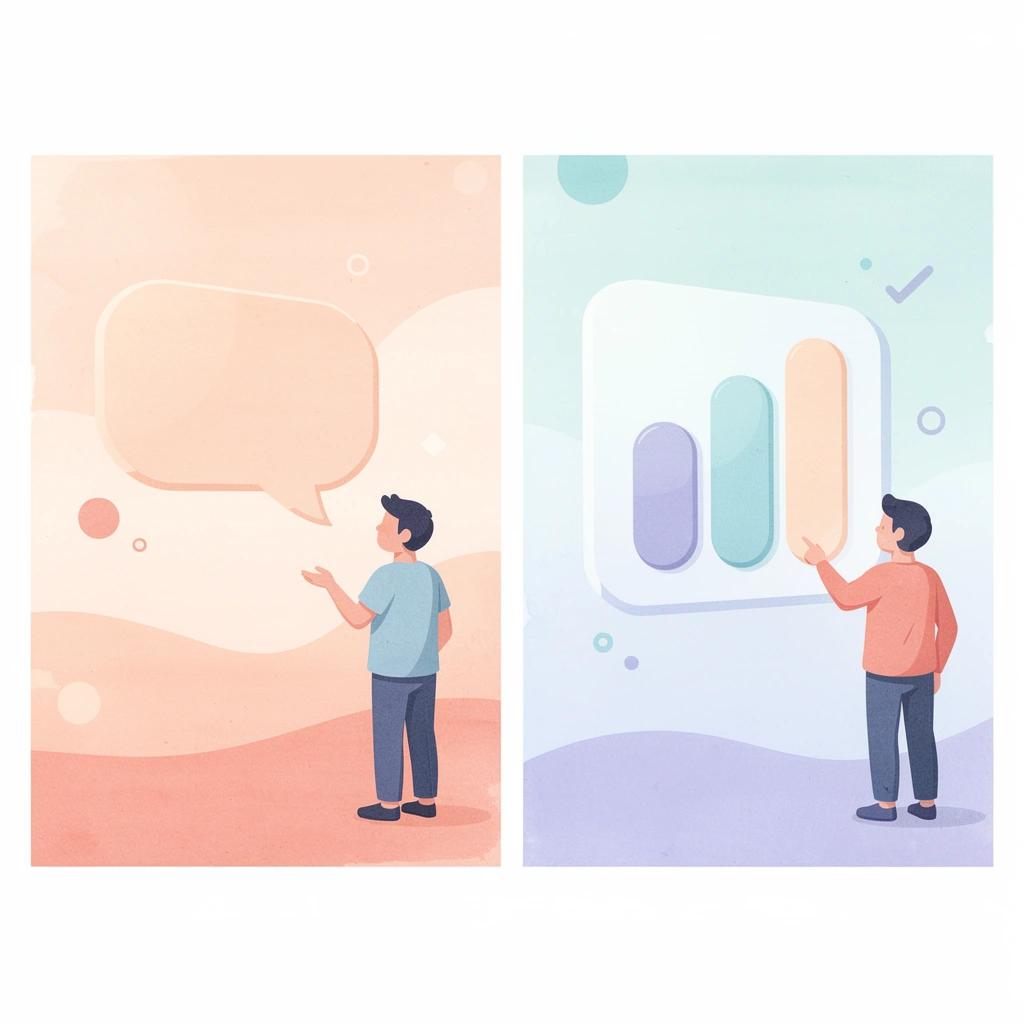 Scene illustration contrasting a large billboard representing raw reach with a small engaged crowd representing real influence