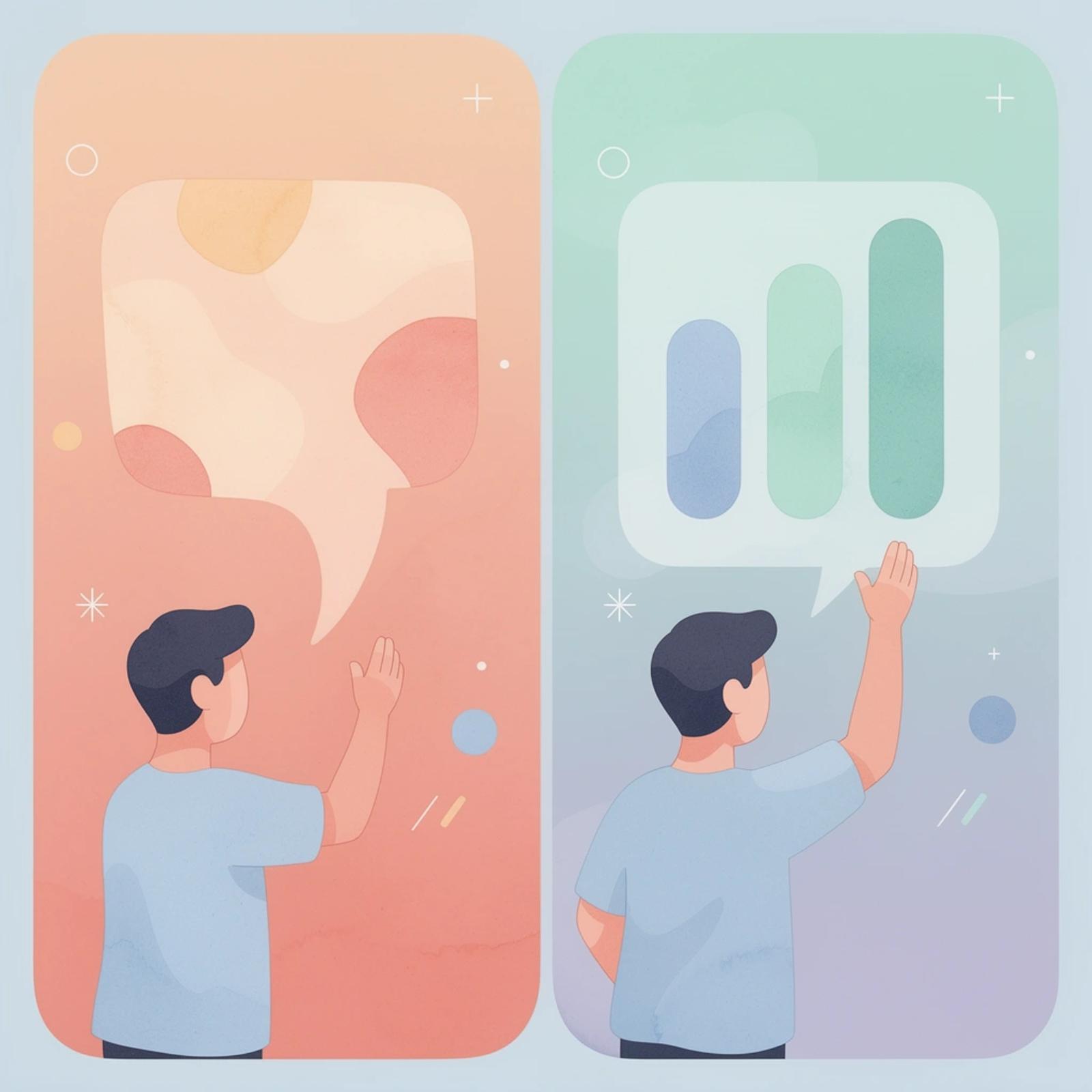 Scene illustrating the contrast between uncertain traditional creator campaigns and confident outcome-based campaigns