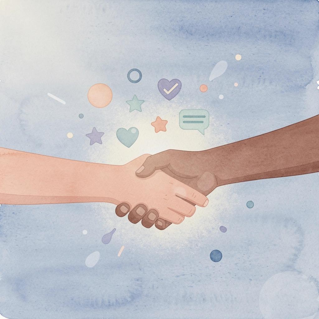 Handshake scene representing brand partnerships and collaboration