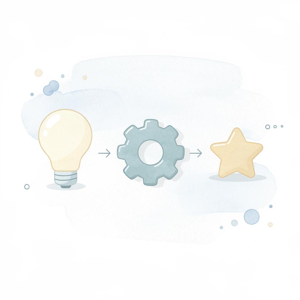 Three icons showing creator to audience to brand connection