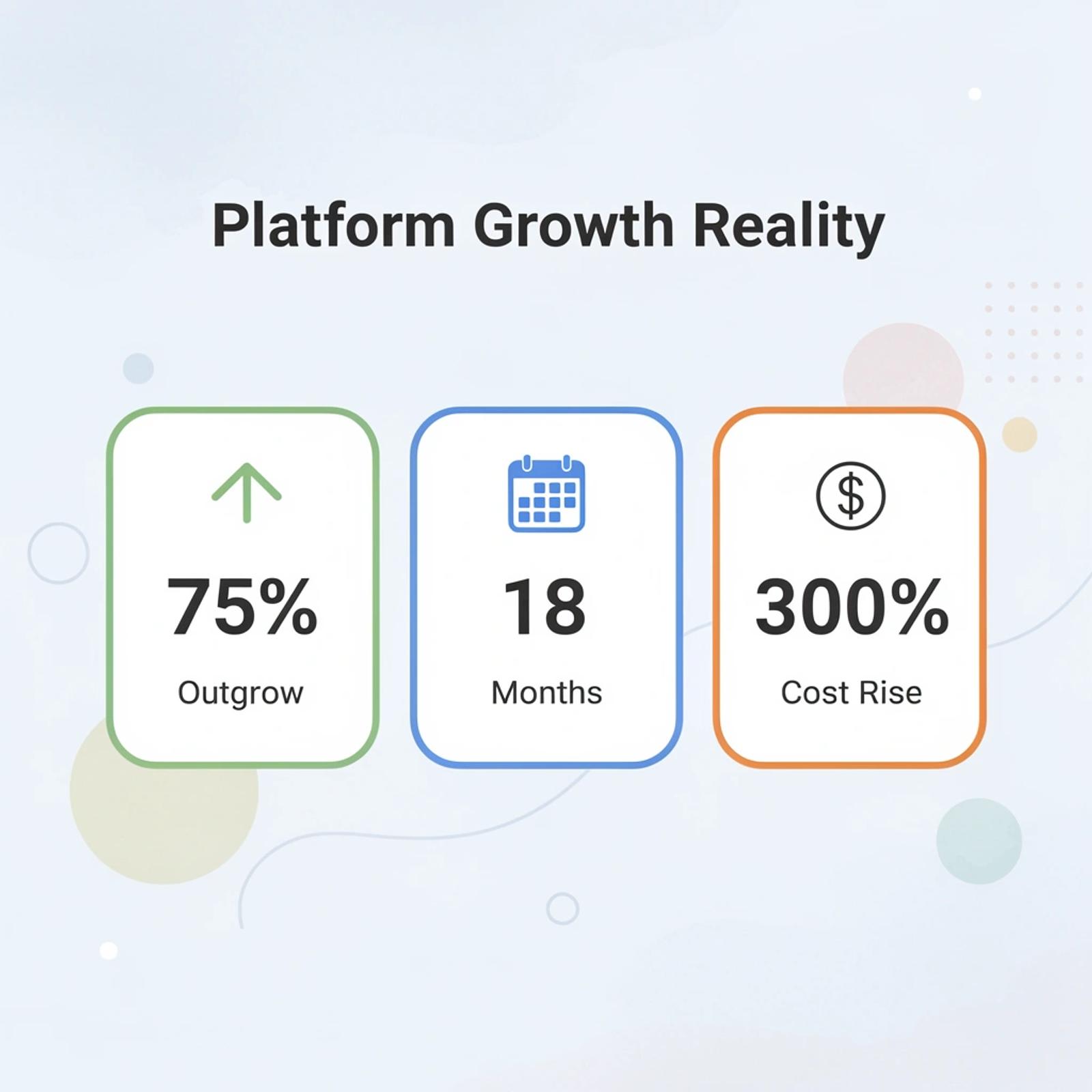 Statistics showing platform outgrowth and cost increases