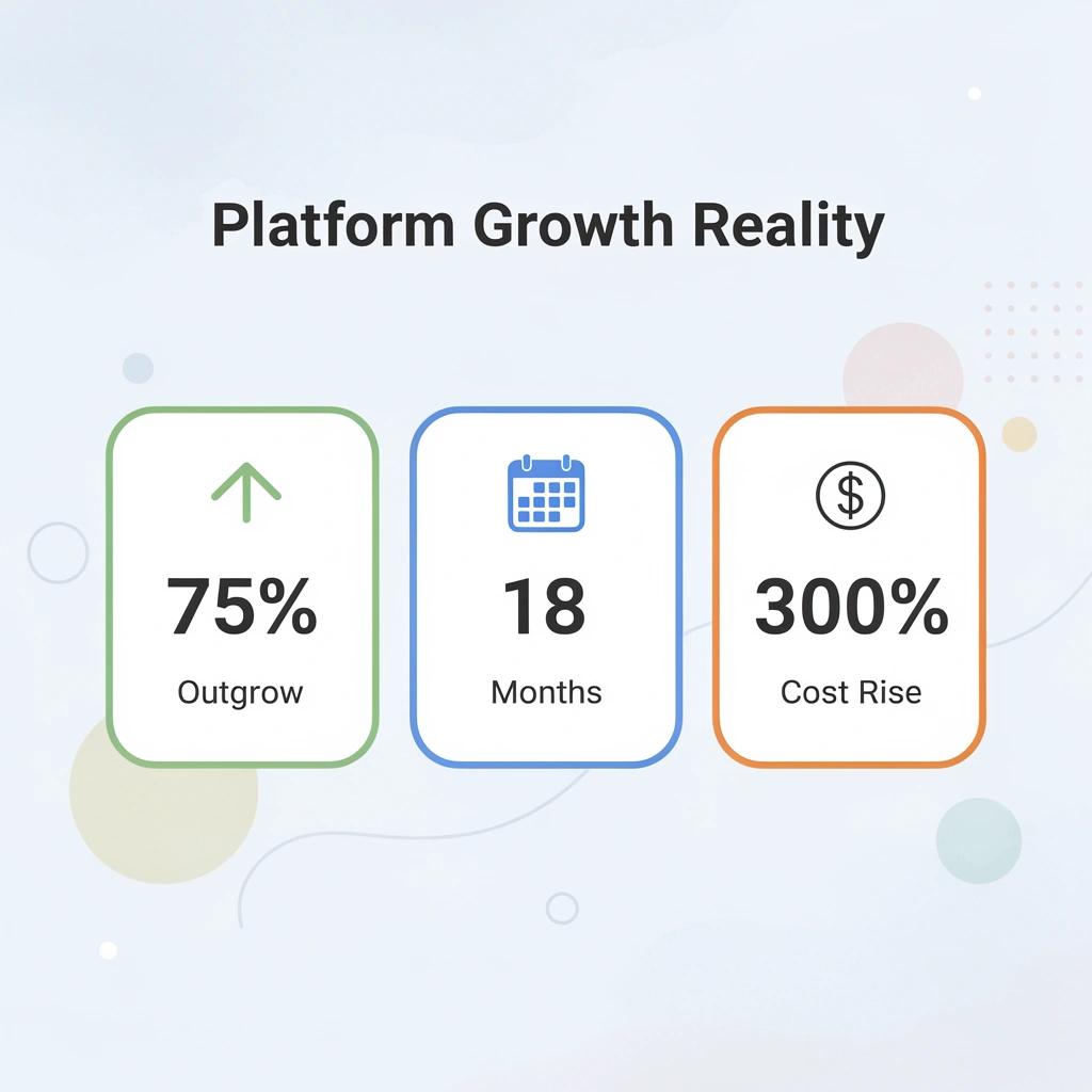 Statistics showing platform outgrowth and cost increases