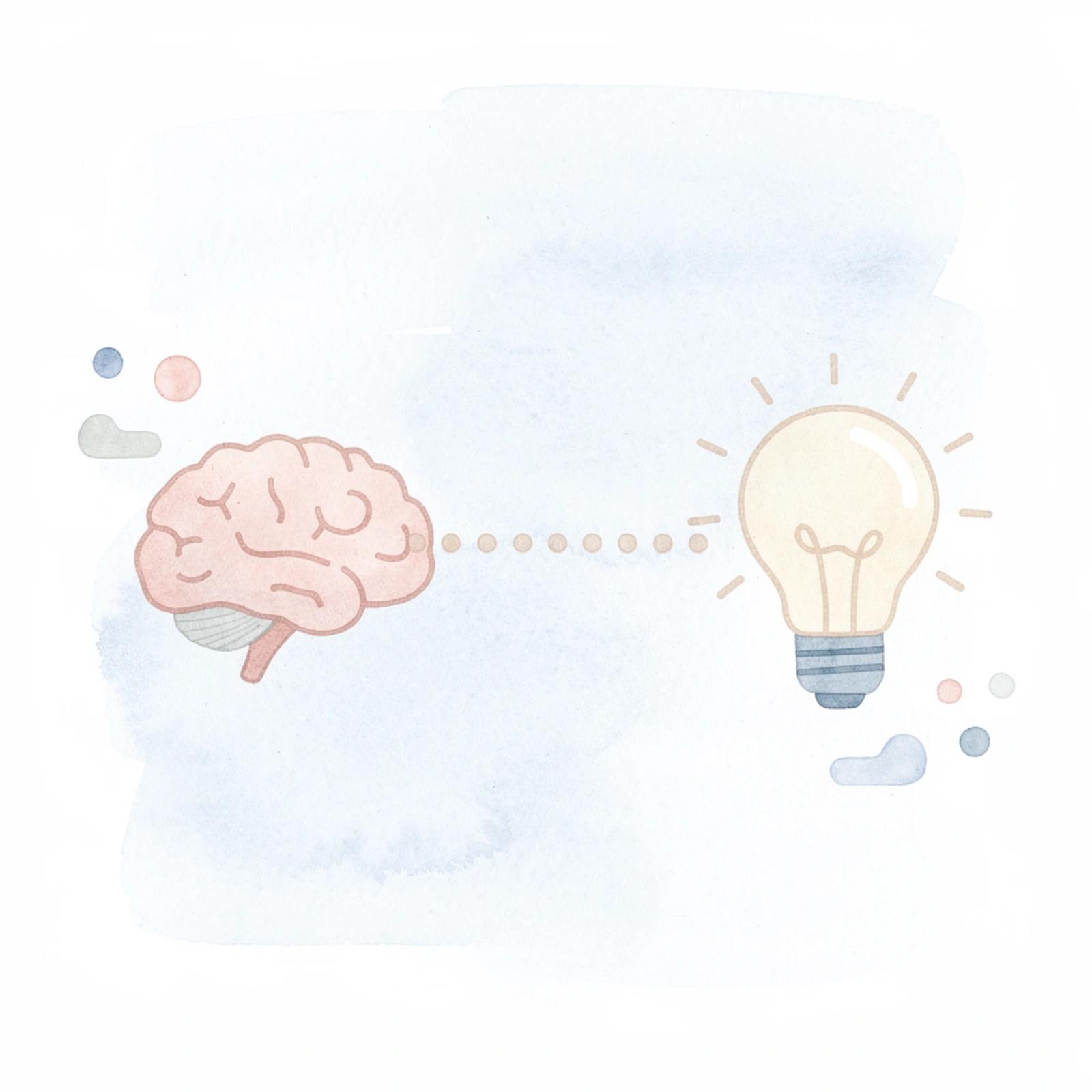 Brain connected to gear representing the gap between knowing and doing