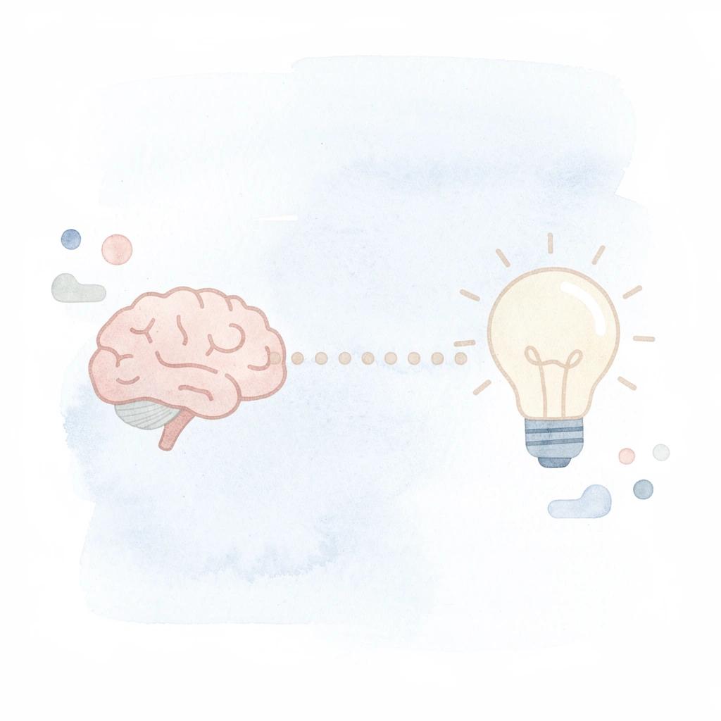 Brain connected to gear representing the gap between knowing and doing