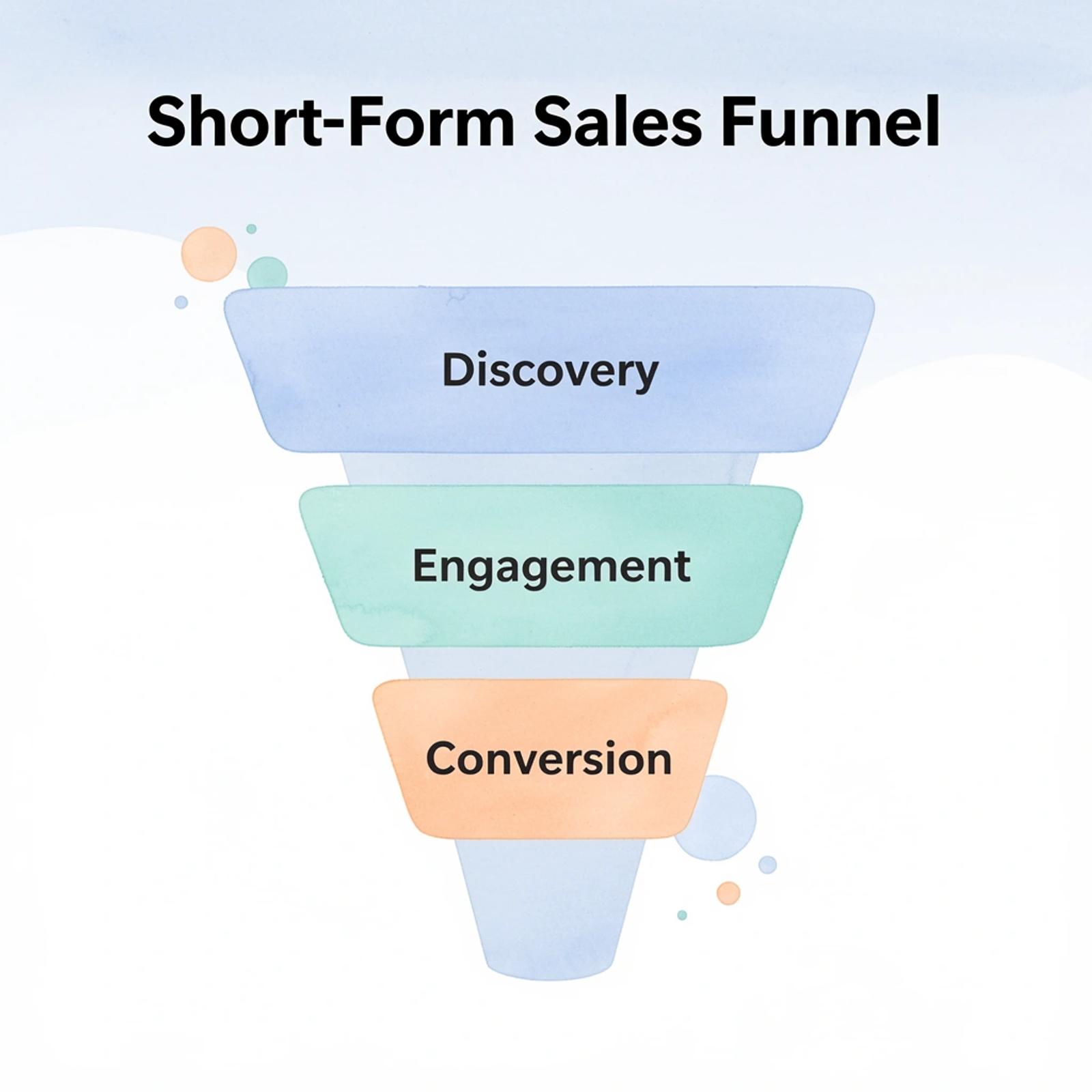 Funnel diagram showing short-form content sales process
