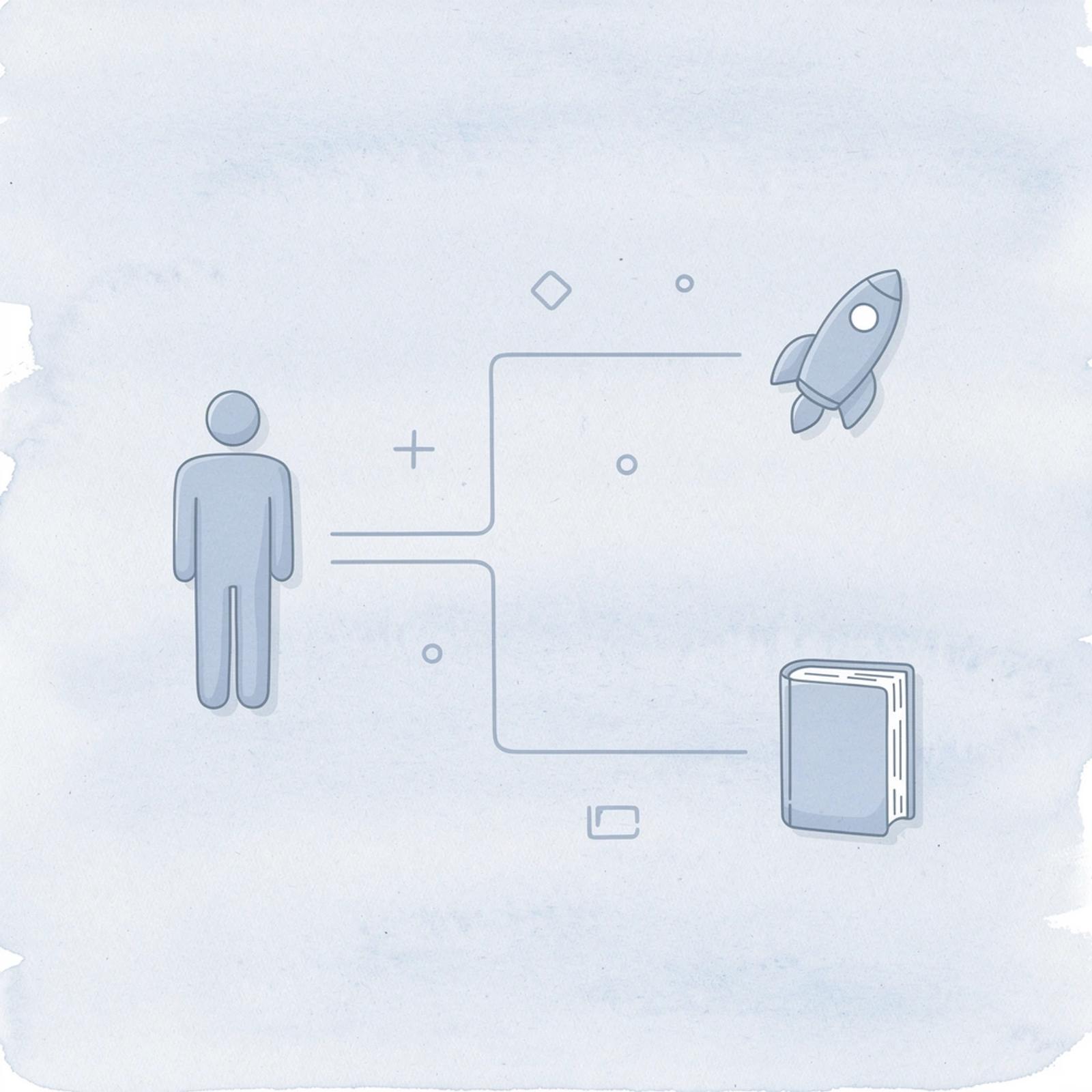 Platform icon splitting into two paths representing different monetization approaches