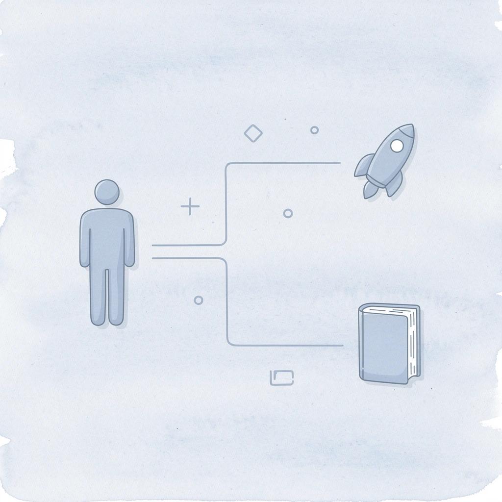 Platform icon splitting into two paths representing different monetization approaches
