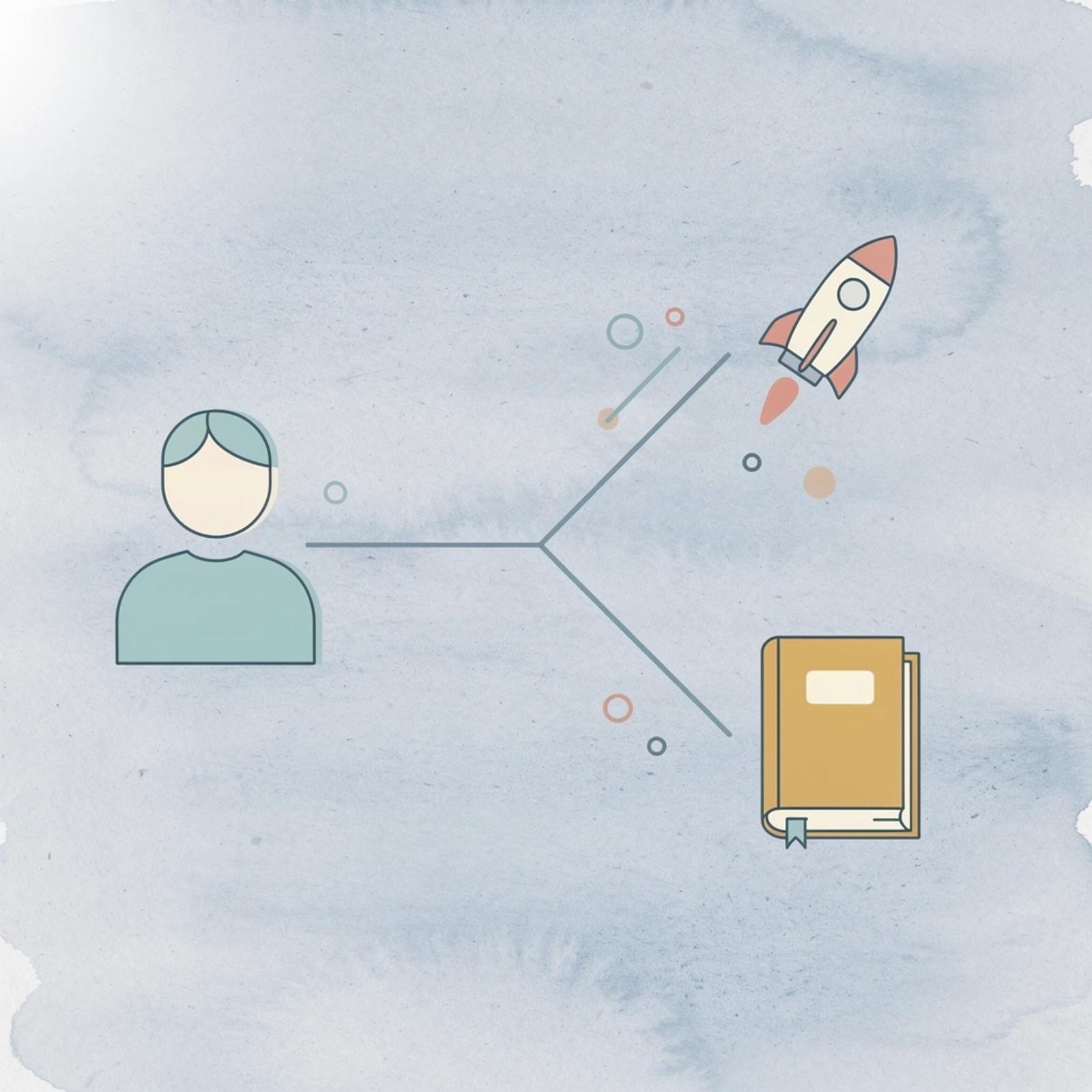 Icon showing single video splitting into multiple distribution paths