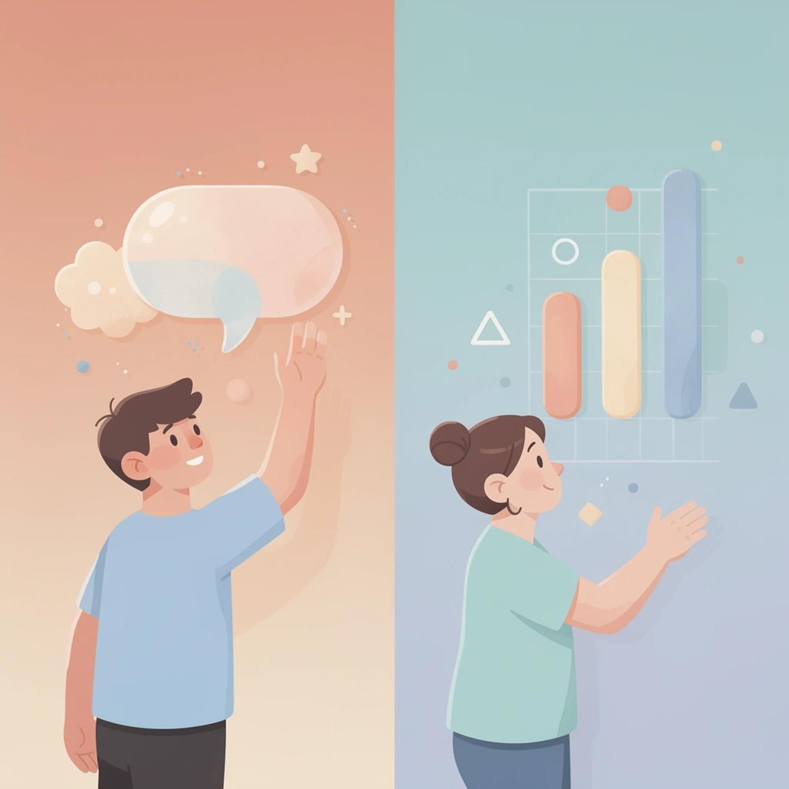 Split scene illustration contrasting traditional influencer discovery with modern accountability-focused platforms